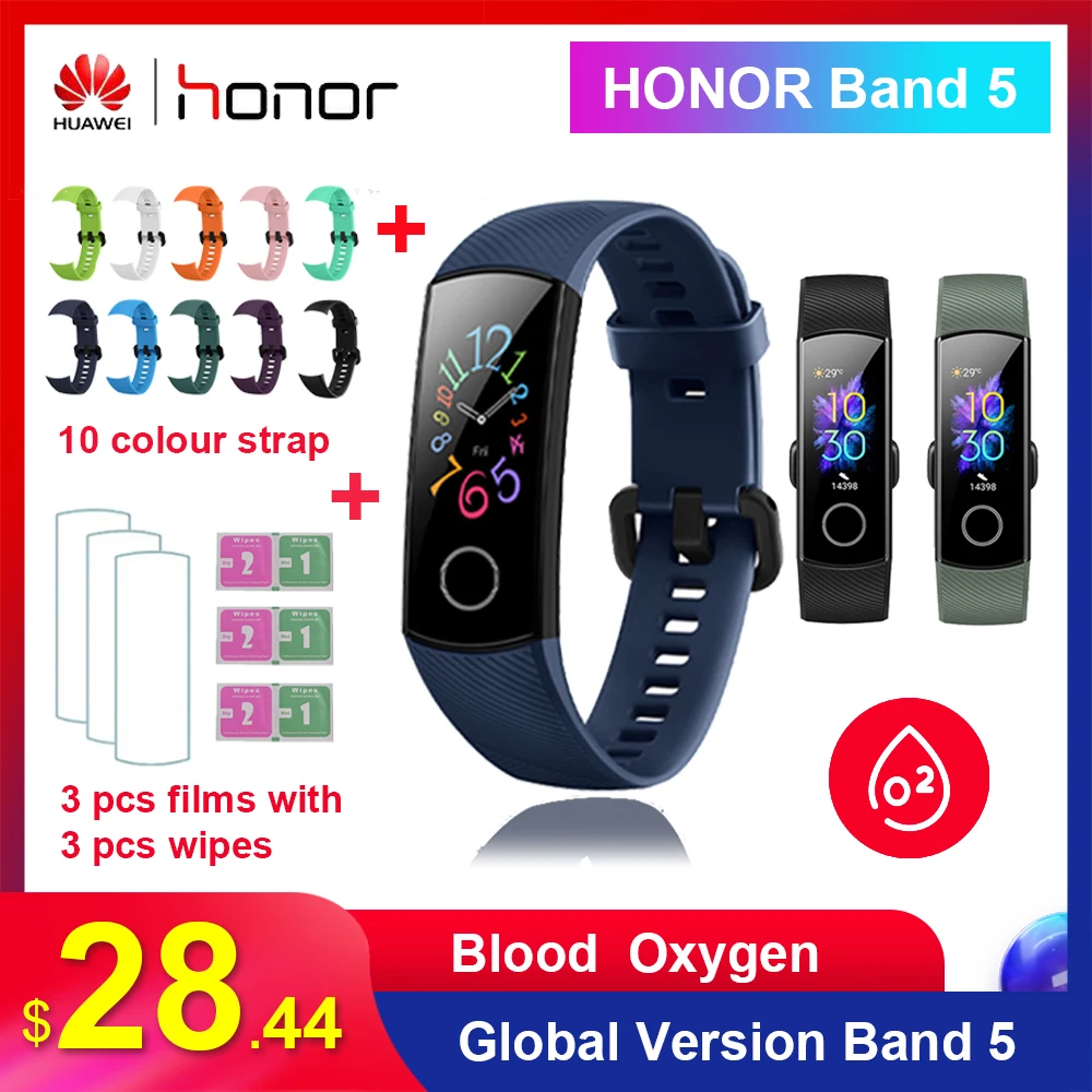 Глобальная версия Huawei Honor Band 5/4 смарт Браслет Водонепроницаемый Фитнес фитнес