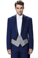 New Fashion Tuxedo Men's Three Piece New Wedding suit Tailcoat & Tuxedo Jackets Vest Pants Suits Costume Homme Long Terno 2