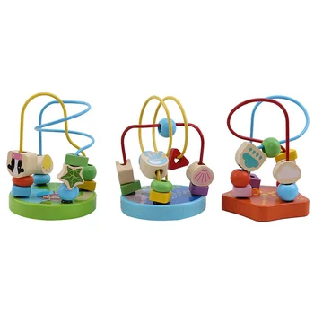 

Mini Carton Image Around Bead Children's Kids Educational Wooden Baby Toys Mini Around Beads Montesori Game