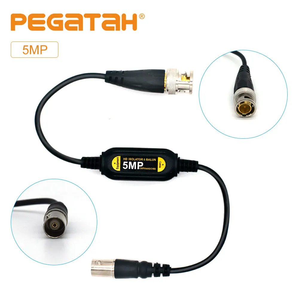 5MP HD bnc cctv cable Coaxial Video balun for cctv bnc connector Ground Loop Isolator BNC Support HD CVI AHD TVI CVBS Signals