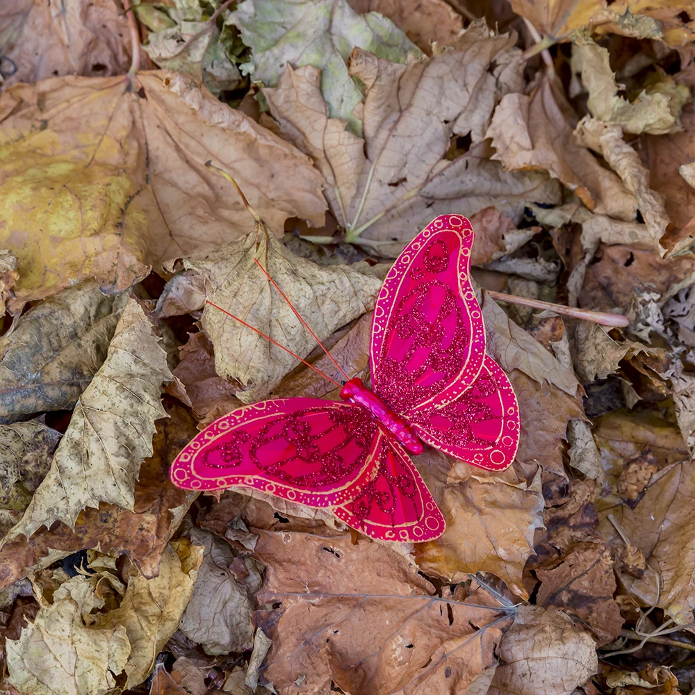 Simulacióncon Plumas Pintadas Decorazione Di Mariposas Pila Decorazione Di Terraza E Balcón Decorazione Del Giardino Farfalla
