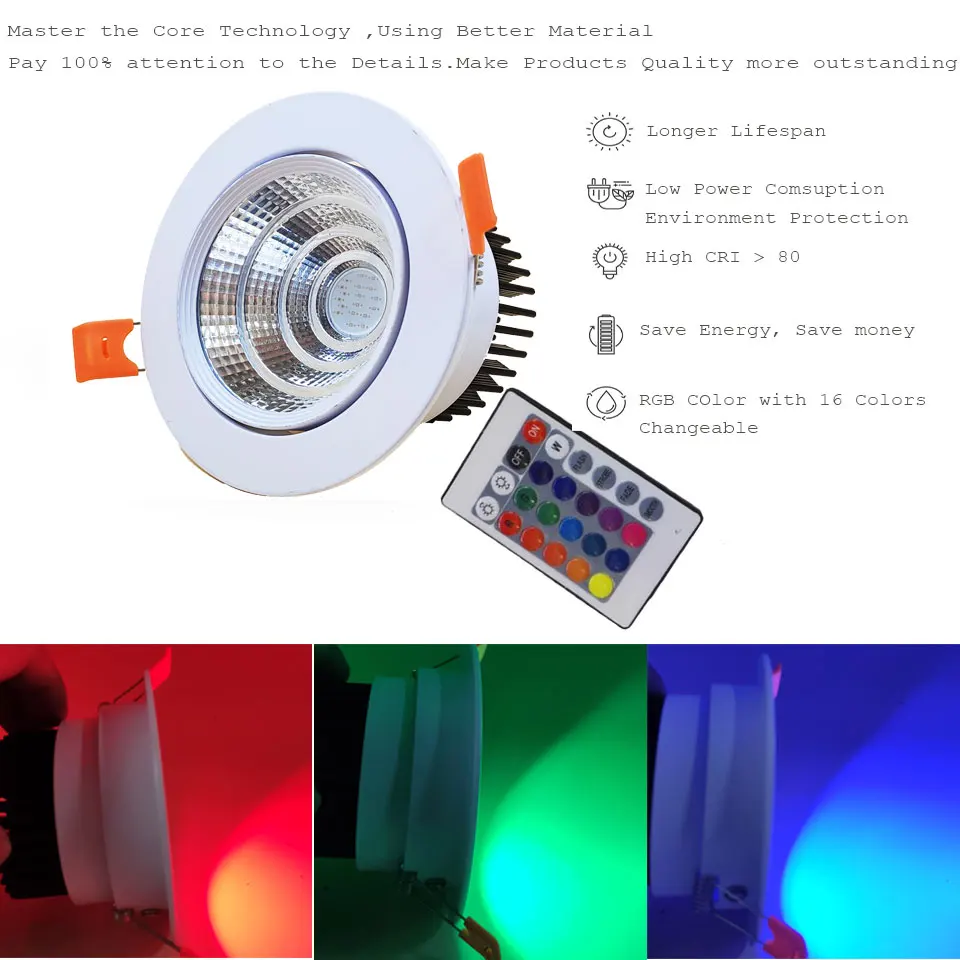 GD 1 шт. 3 Вт 6 9 RGB Светодиодная потолочная лампа светодиодные светильники