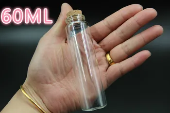 

500PCS 30*120mm 60ml High Quality Glass Jars Bottles Glass Containers With Cork For Wedding Holiday Decoration Christmas Gifts