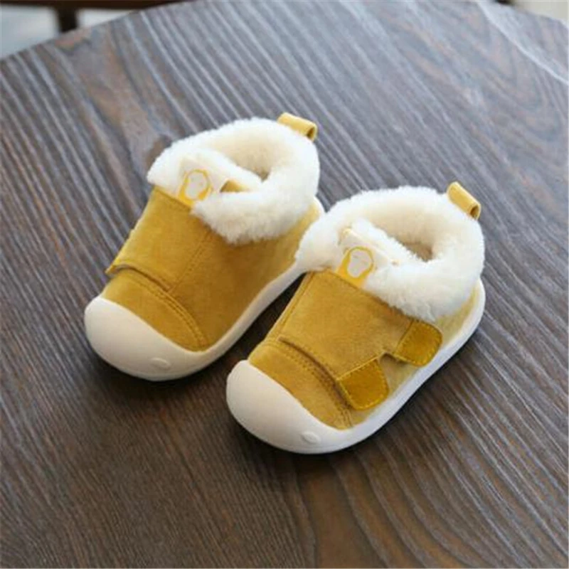 Fashion Baby Boys Girls Boots Soft Soled Snow Cotton Shoes Autumn Winter Crib Shoes Plus Cotton Soft Soled Toddler Shoes