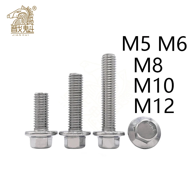 1/10 шт. M5 M6 M8 M10 M12 A2-70 304 из нержавеющей стали GB5787 Шестигранная головка с зубчатым