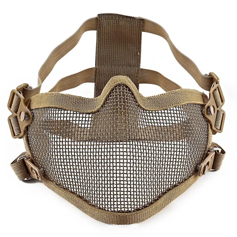 

Tactical Half Face Mask Breathable Soft Folding Mesh Mouth Protector Paintball Helmet Field Protection Mask Facial Protection