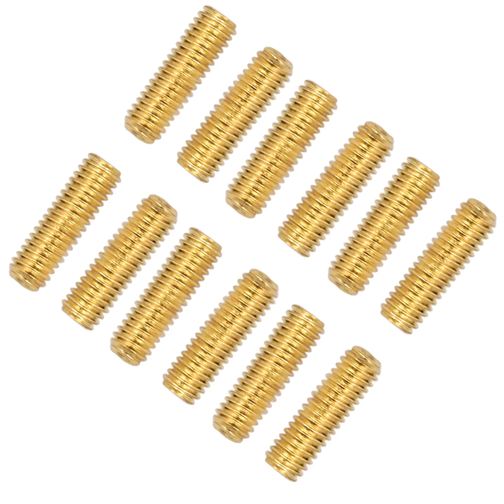 Pack of 12 Iron Bridge Tailpiece Saddle Height Adjustment Screws for Electric Guitar Parts, Golden