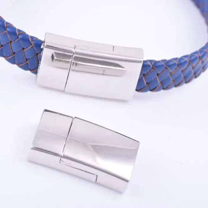 4 Colors--20 Sets 11.0x3.0mm Glue-in End Flat Magnetic Jewelry Clasp for Leather Bracelet Making Findings ---CLP1306 | Украшения и