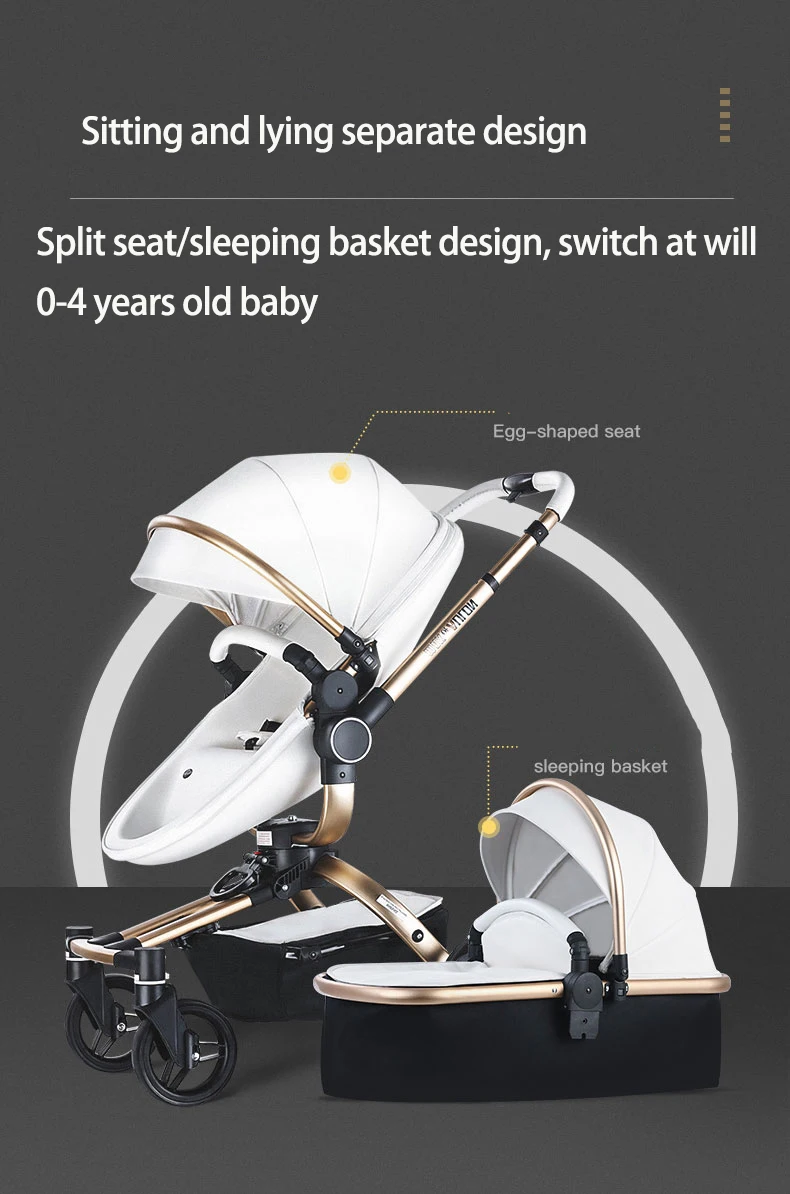 Clearance Fast and Free Shipping Aulon 3in1 Baby Stroller 2 in 1 High land-scape Pram New Carriage on 2021
