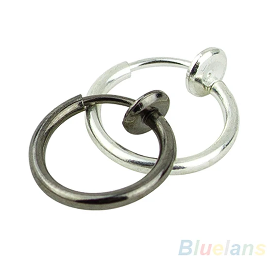 Hoop Earrings Ear Clip Earrings Clip Earrings Ear Clip Hoop Clip on Earrings Step Diameter Circle Earring Punk Clip Stealth Spring Small Helix Retractable Ring Cuff Ear Ring Hoops