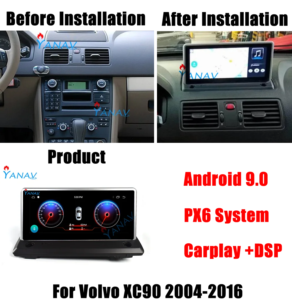 Автомагнитола Px6 2 Din Android Авторадио для Volvo Xc90 2004 2005 2006 2007 2008 2009 2010-2016