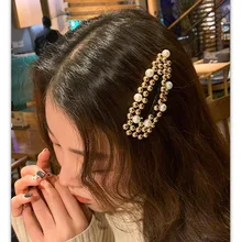 Южная Корея Dongdaemun сетчатые красные жемчужные заколки с заклепками и жемчужинами, BB зажим с зажимом, высший сорт, полный бисер, головной убор для девочек с боковым зажимом