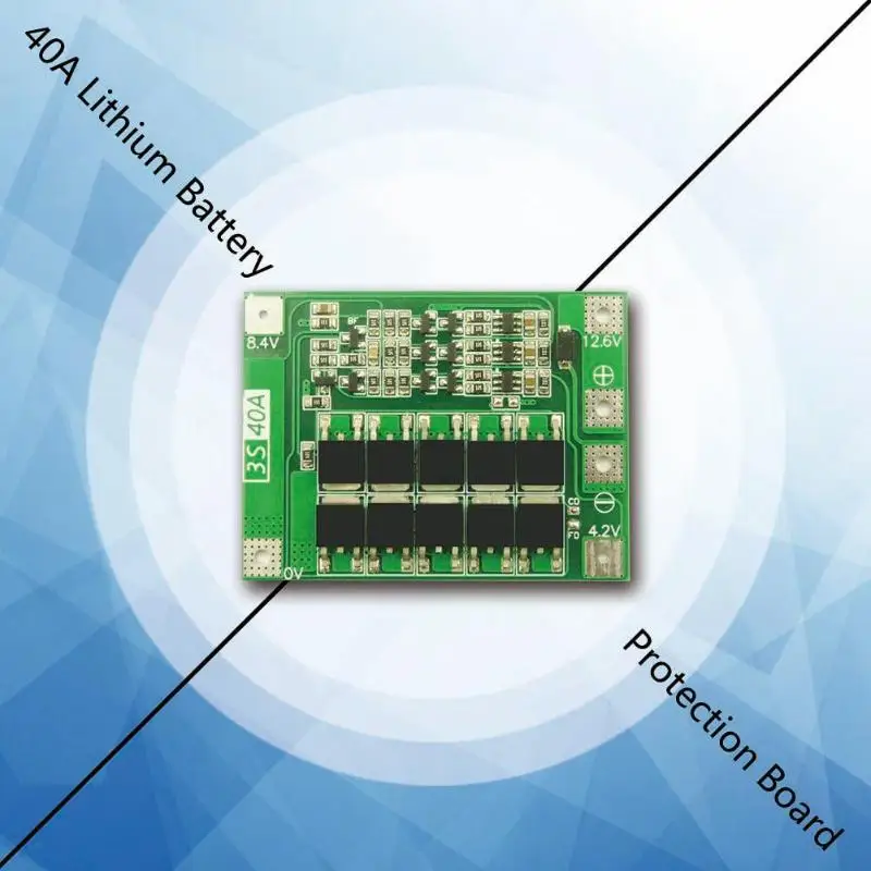 3S 40A литий-ионный аккумулятор зарядное устройство модуль PCB BMS Защитная плата для 11,1 В 12,6 в 18650 литий-ионный аккумулятор для электродвигателя