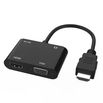 

EastVita HDMI Converter Metal HDMI to HdKI/VGA/Micor Power Supply/3.5mm 4K HD Video Converter Supports Simultaneous Display
