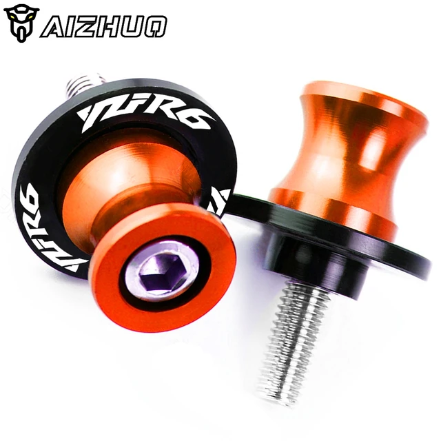 YZF R6 Motorcycle 6MM CNC Aluminum Swingarm Spools Stand Screws Slider FOR YAMAHA YZF R6 1999 2000 2001 2002 2003 2004-2019 M6 6MM Orange