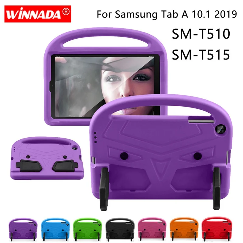 

For Samsung SM T510 Case Kids Tablet Protecter cover shock proof EVA foam Hand-held Stand Cover for Galaxy Tab A 10.1 2019 T515