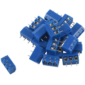 

60Pcs 3P 5.08mm Pitch 3Pin PCB Mount Screw Terminal Block Socket Strips for Arduino Blue-Dropship