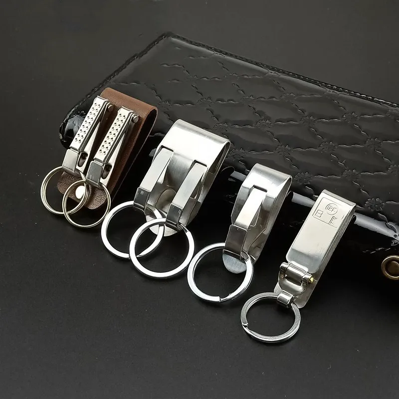1Pc Stainless Steel Keyring Security Clip On Heavy Duty Belt Key Clip