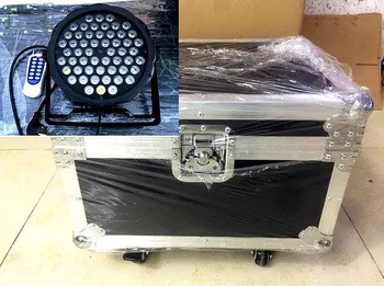 

6pcs Wireless remote control 54x3W+ flightcase RGBW mini LED Flat Par Wash Light For Event,Disco Party DJ dmx light disco light