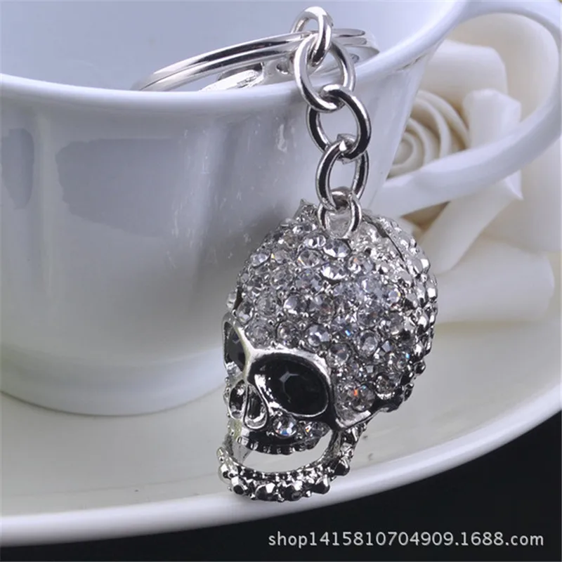 

DIY Full Special Shaped Diamond Painting Skull Keyring Keychains Unique Shining Full Drill Rhinestones Craft Gifts