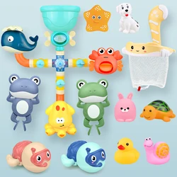 Robinet de douche avec ensemble de pulvérisation d'eau pour enfant, Roue de canard en caoutchouc, jouets de bain pour animaux, jeu d'été 