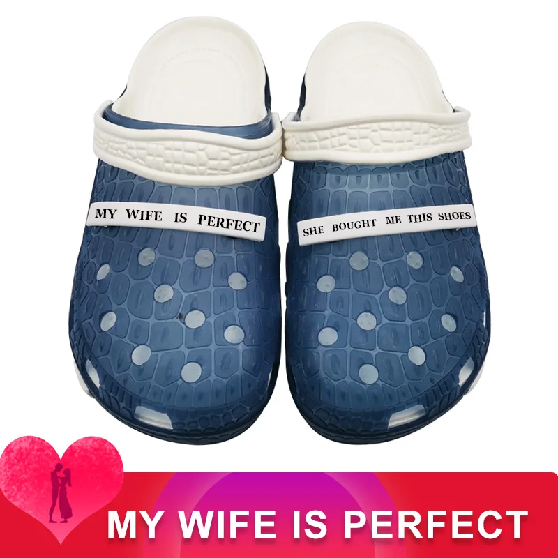 Adidase/модные мужские сандалии с надписью MY WIFE IS PERFECT мягкая обувь массажем Buty Sandalias