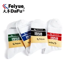 Feiyue Vintage1959/1958 хлопковые полосатые носки мужские и женские носки-трубы средней высоты впитывающие пот удобные 4 цвета повседневные трендовые носки