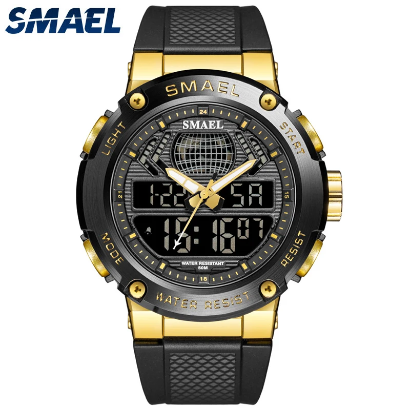 Sports Watch For Men 50M Waterproof Wristwatches Mens Digital Male Clock Stopwatch Auto