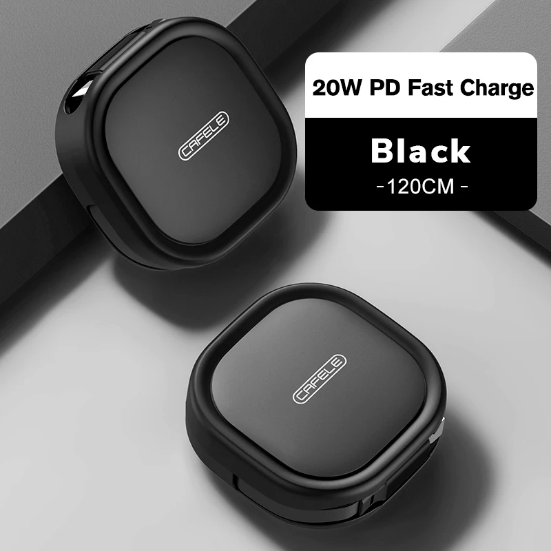 Cafele 20W Fast Charging PD Cable Square Retractable Phone Charger Lightning for iPhone 12 13 11 Pro Max Xs XR Data Wire | Мобильные