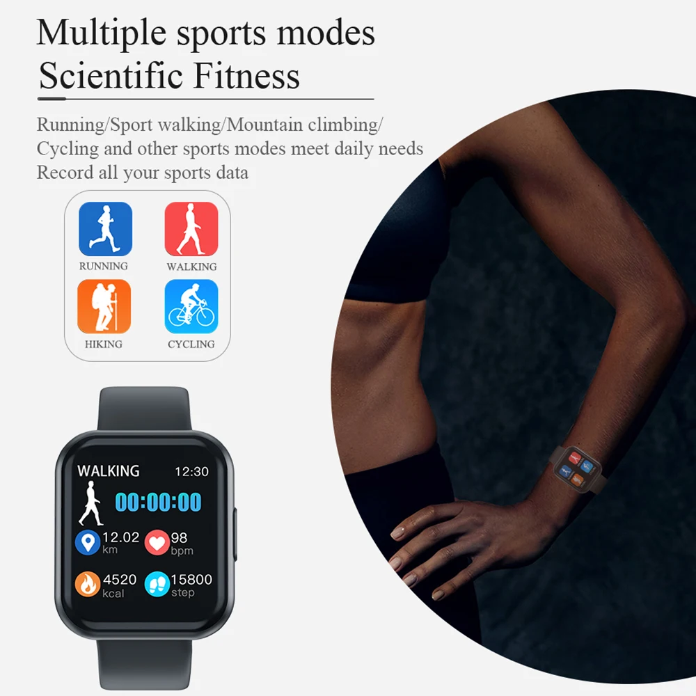 Smart Watch T88 Watches Men Sport SmartWatch for Women Fitness Bracelet Full Touch Screen Waterproof Watch for Android Pk P70