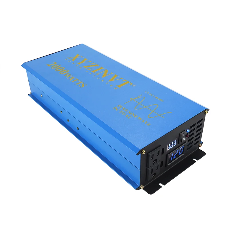 2000W Inverter Solare A Onda Sinusoidale Pura 12V 220V Inverter Solare 12V 24V Dc A 120V 220V 240V Ac Convertitore Della Banca Di Potere Della Batteri