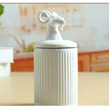 

Ceramics Storage Jar Storage Tank Organizer For Women Dustproof Home Office Deco Desktop Organization Storage Bottles & Jars