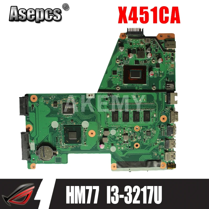 Akemy материнская плата для ноутбука For Asus X451CA F451 F451C REV.2.1 HM77 SR0N9 I3-3217U с 2G RAM GMA HD 3000 |