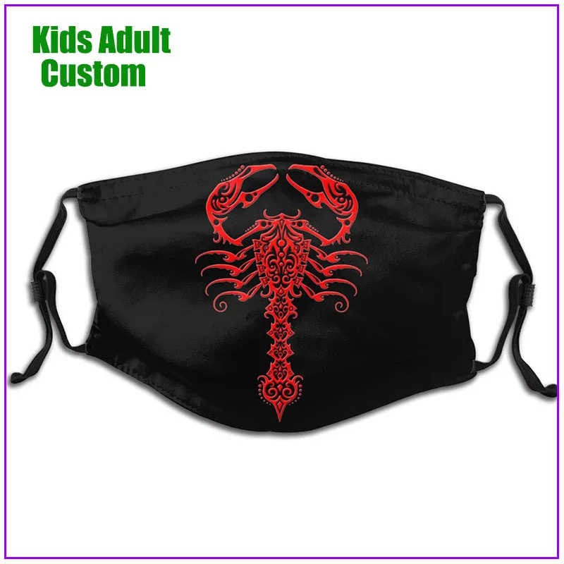 Дети Мужчины Женщины красный и черный племен Скорпион маска для лица