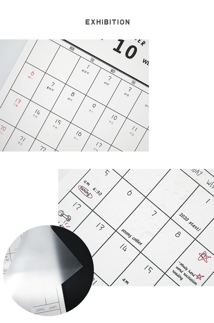 Простой календарь Ретро Белый настенный календарь Органайзер 2020Can оторвать календарь ежедневный Еженедельный ежемесячный планировщик