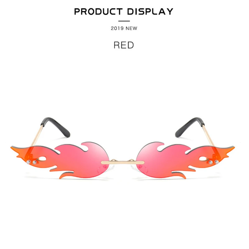 Роскошные противопожарные Солнцезащитные очки женские брендовые дизайнерские очки без оправы волнистые женские очки винтажные панк Солнцезащитные очки Оттенки для женщин - Цвет линз: C01