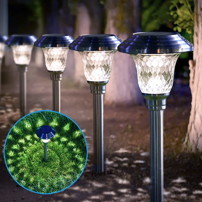Led Solar Garden Light Battery Power Pathway Lights Lantern Outdoor