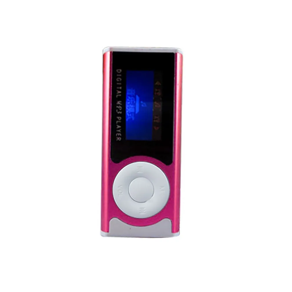 Блестящий Мини USB Клип ЖК-экран MP3 медиаплеер Поддержка 16 Гб Micro SD встроенный заряжаемый литиевый аккумулятор