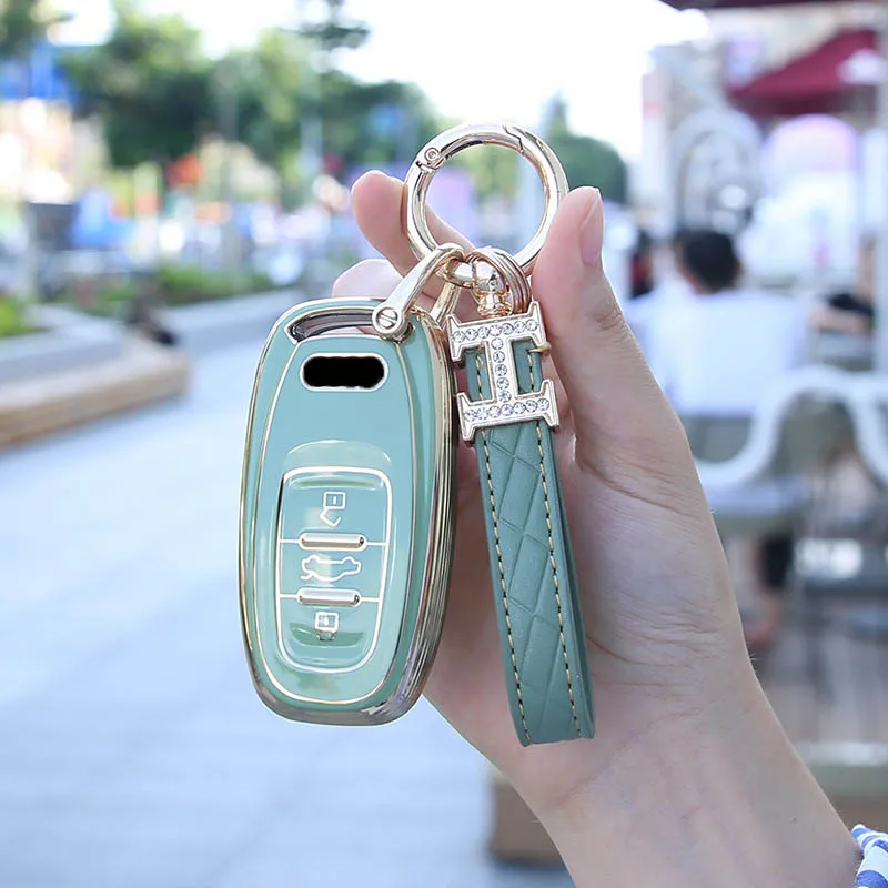 Cover chiate/telecomando per Audi A1 A3 A6l A4L A8l A5 Q5 Q7 portachiavi accessori Auto intelligenti a distanza - Hc64192b28d96454185d20311dd5c22f74