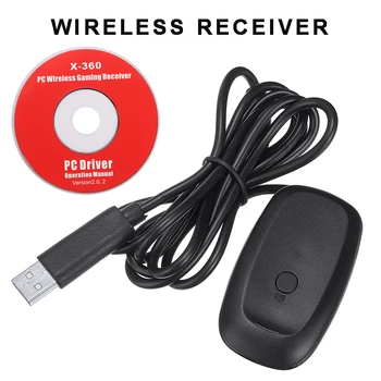 

For Microsoft Xbox 360 1pc Black Wireless Gamepad PC Adapter USB PC Receiver Gaming accessories With CD Pohiks