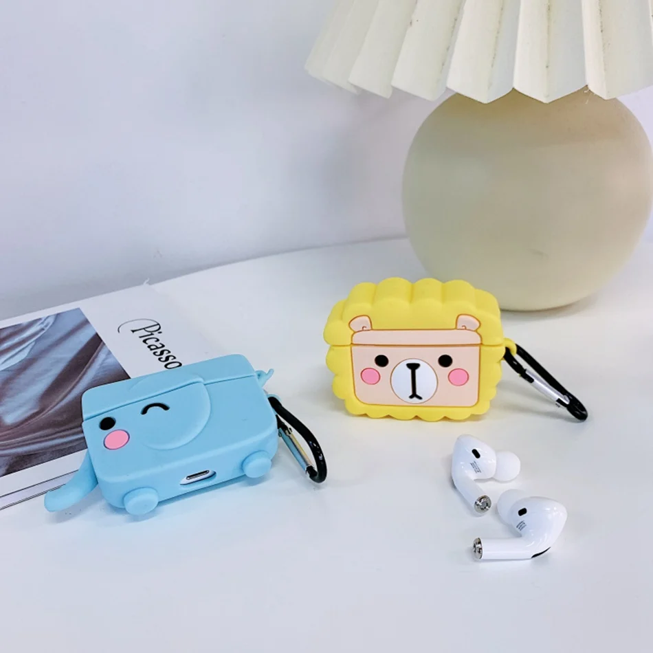 Чехол для наушников для Airpods Pro, силиконовый чехол, красивое с медведем и собакой, 3D мультяшный Кот, чехол для наушников для Apple Air pods Pro 3, чехол s, брелок