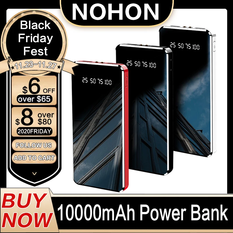 Внешний аккумулятор NOHON на 10 000 мА · ч с USB Type C|Внешние аккумуляторы| |