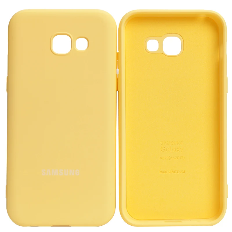 A520 2017 Case Samsung Galaxy A5 2017 A520 Silky Silicone Cover High Quality Soft-Touch Back Protective Shell A7 2017 A720 belt pouch for mobile phone