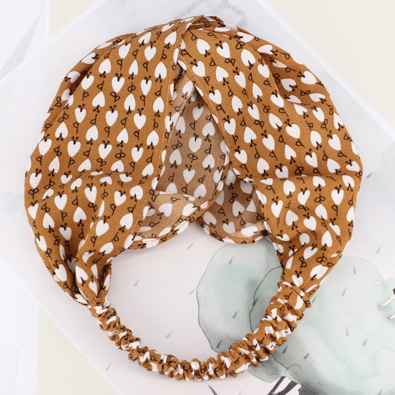 

Origional Spring And Summer New Style Japanese Korean Dots Large Rims Cross Hair Band Retro Sweet Small Heart Hair Band B765