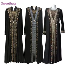 

2021 Muslim black abaya islamic clothing for women embroidery rhinestone dubai kaftan robe dress turkish abaya