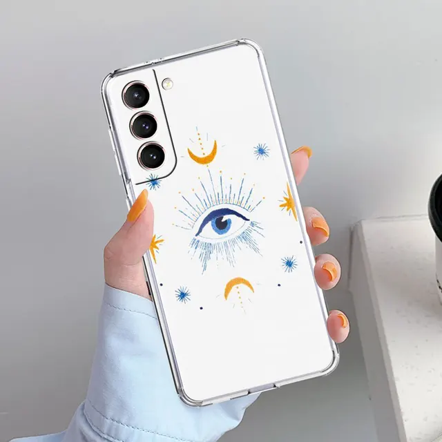 Evil Eye Illustrations Clear Phone Case For Samsung Galaxy S20 FE S21 Ultra S10 Plus 5G S10e S9 S8 S7 Anti-knock Silicone Cover PTTM-CLS03