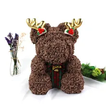 Рога Роза медведь многоцветная пластиковая пена роза цветок плюшевый медведь подарок на день Святого Валентина День Рождения Вечеринка весеннее украшение