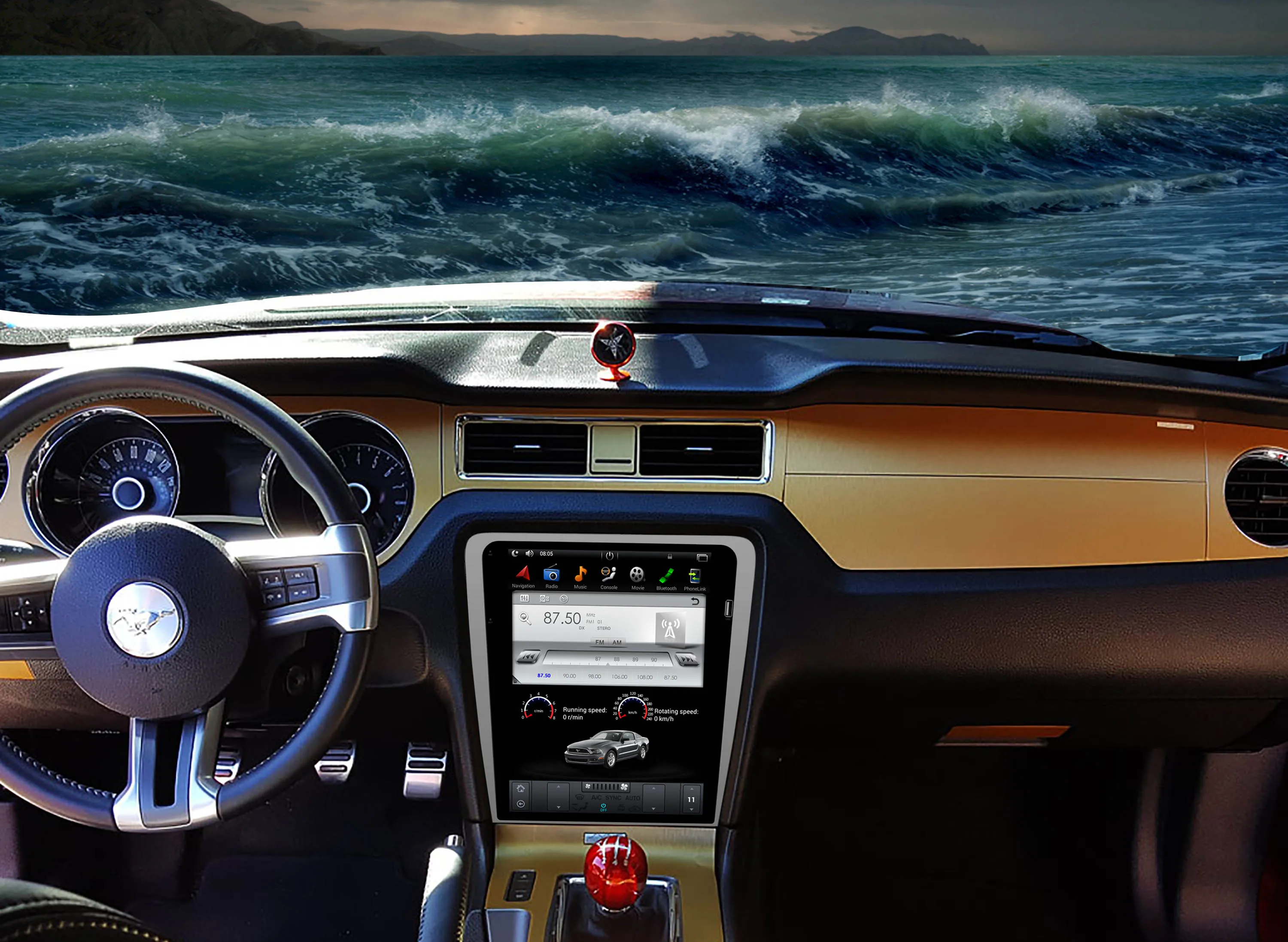 Cheap Chogath  10.4inch car multimedia player Android 7.0 Car Radio GPS Navigation Player for Ford Mastang 2009-2015 with Bluetooth 2