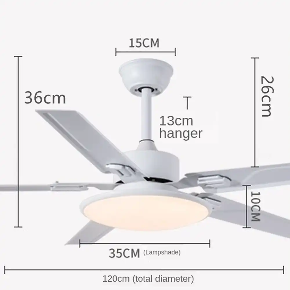 Five Metal Blade Ceiling Fan Fans With Lights Remote Control Ventilator Lamp Bedroom Decor Reversible 48 Inch Silent Motor Home Kipas Langit Langit Aliexpress