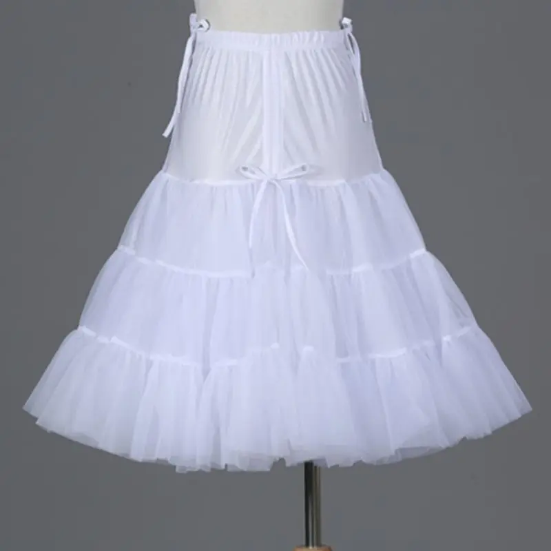 Женская юбка для костюмированной вечеринки в стиле Лолиты с регулируемой шнуровкой и оборками, свадебная Нижняя юбка